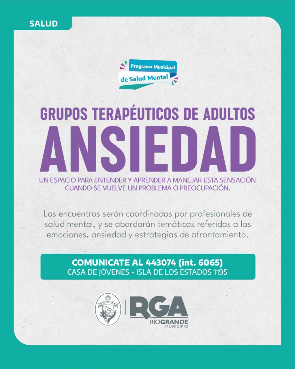 Continúan las inscripciones para los grupos terapéuticos de ansiedad en Casa de Jóvenes