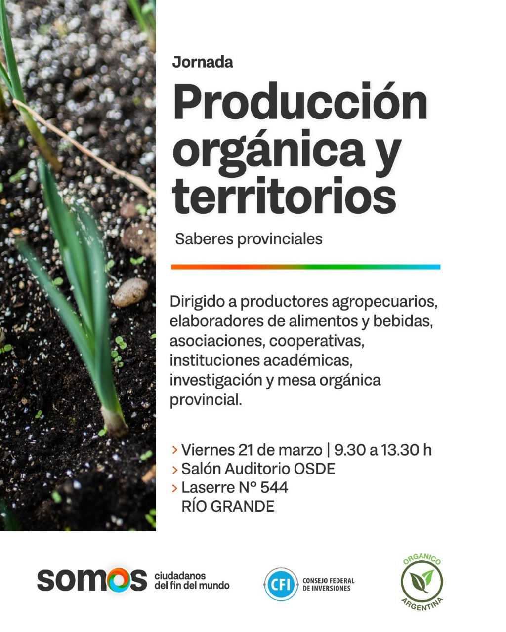 Se llevará a cabo la jornada de intercambio &#8220;Producción Orgánica y Territorios:Saberes Provinciales&#8221;